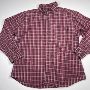 Woolrich Flannel Shirt Plaid Button Red Black Gorp Outdoor Grunge Western Fall